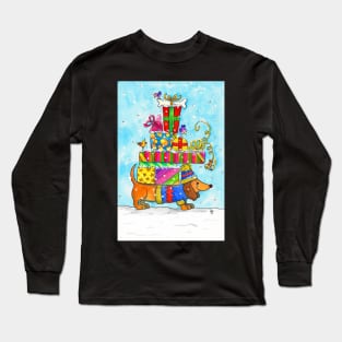 Dachshund Merry Christmas Long Sleeve T-Shirt